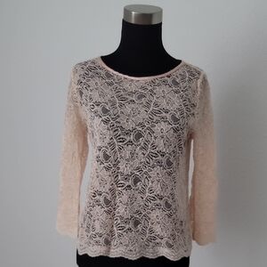 Forever 21 Lace Blouse Peach in S